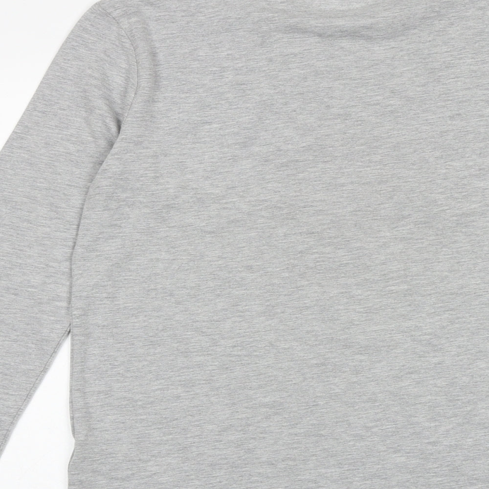 Marks and Spencer Boys Grey Cotton Basic T-Shirt Size 13-14 Years Round Neck Pullover - One Team