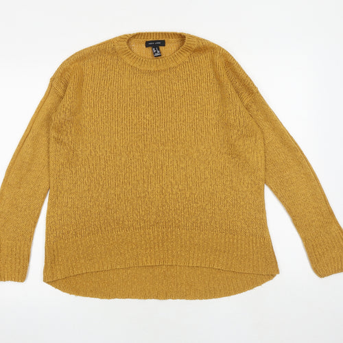 New Look Womens Yellow Round Neck Acrylic Pullover Jumper Size S