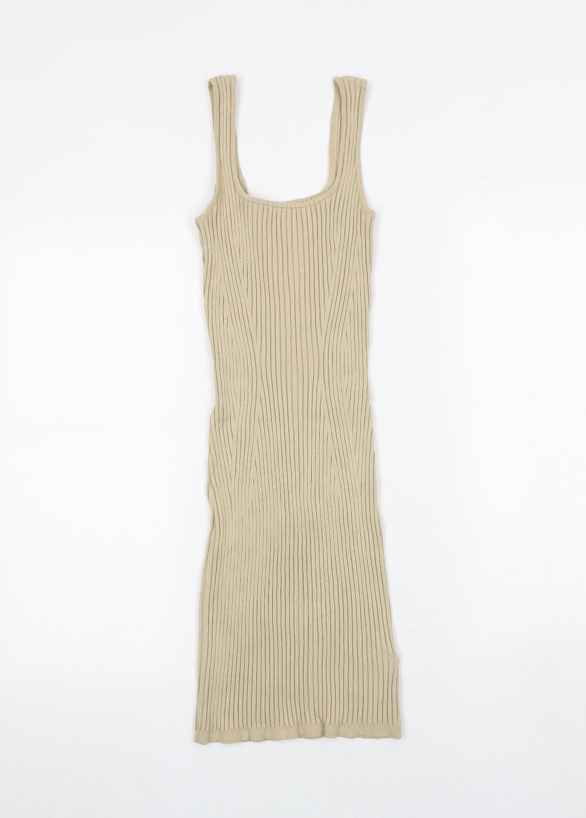 H&M Womens Brown Viscose Bodycon Size XS Scoop Neck Pullover