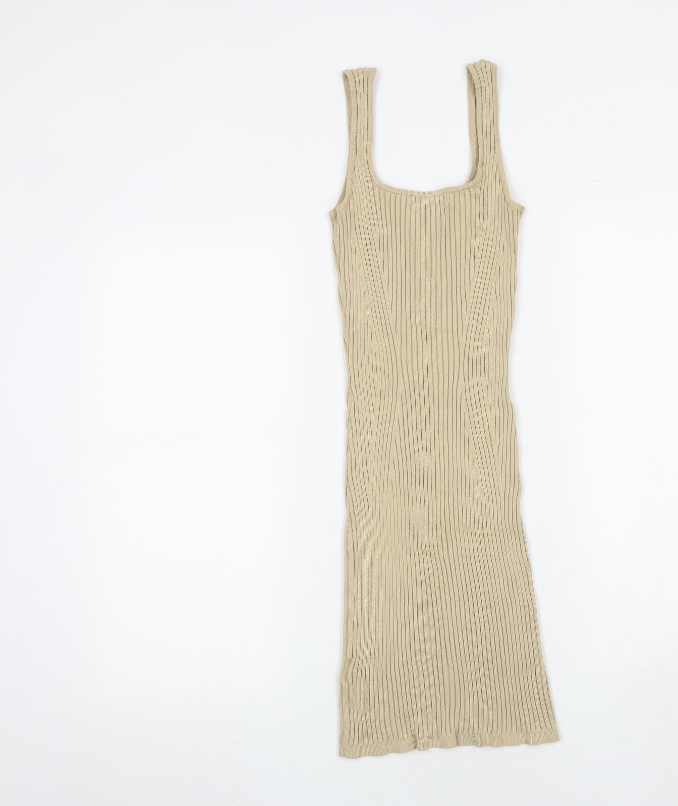 H&M Womens Brown Viscose Bodycon Size XS Scoop Neck Pullover
