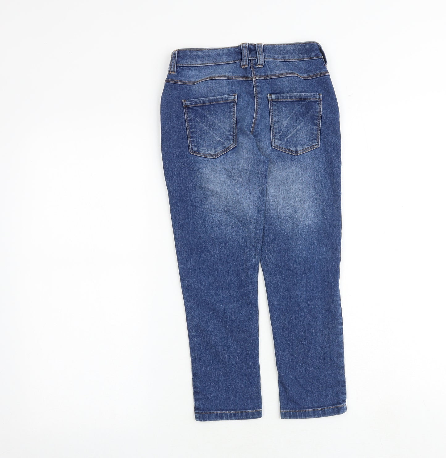 NEXT Girls Blue Cotton Skinny Jeans Size 7 Years Regular Zip