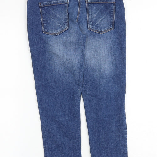 NEXT Girls Blue Cotton Skinny Jeans Size 7 Years Regular Zip