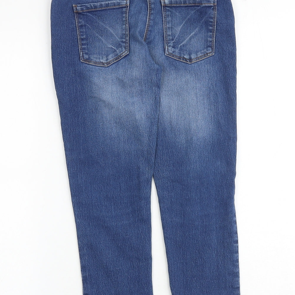 NEXT Girls Blue Cotton Skinny Jeans Size 7 Years Regular Zip