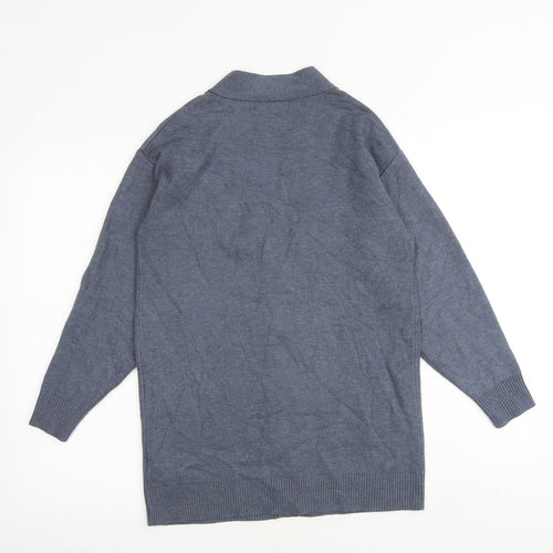 Marks and Spencer Womens Blue V-Neck Viscose Cardigan Jumper Size XS