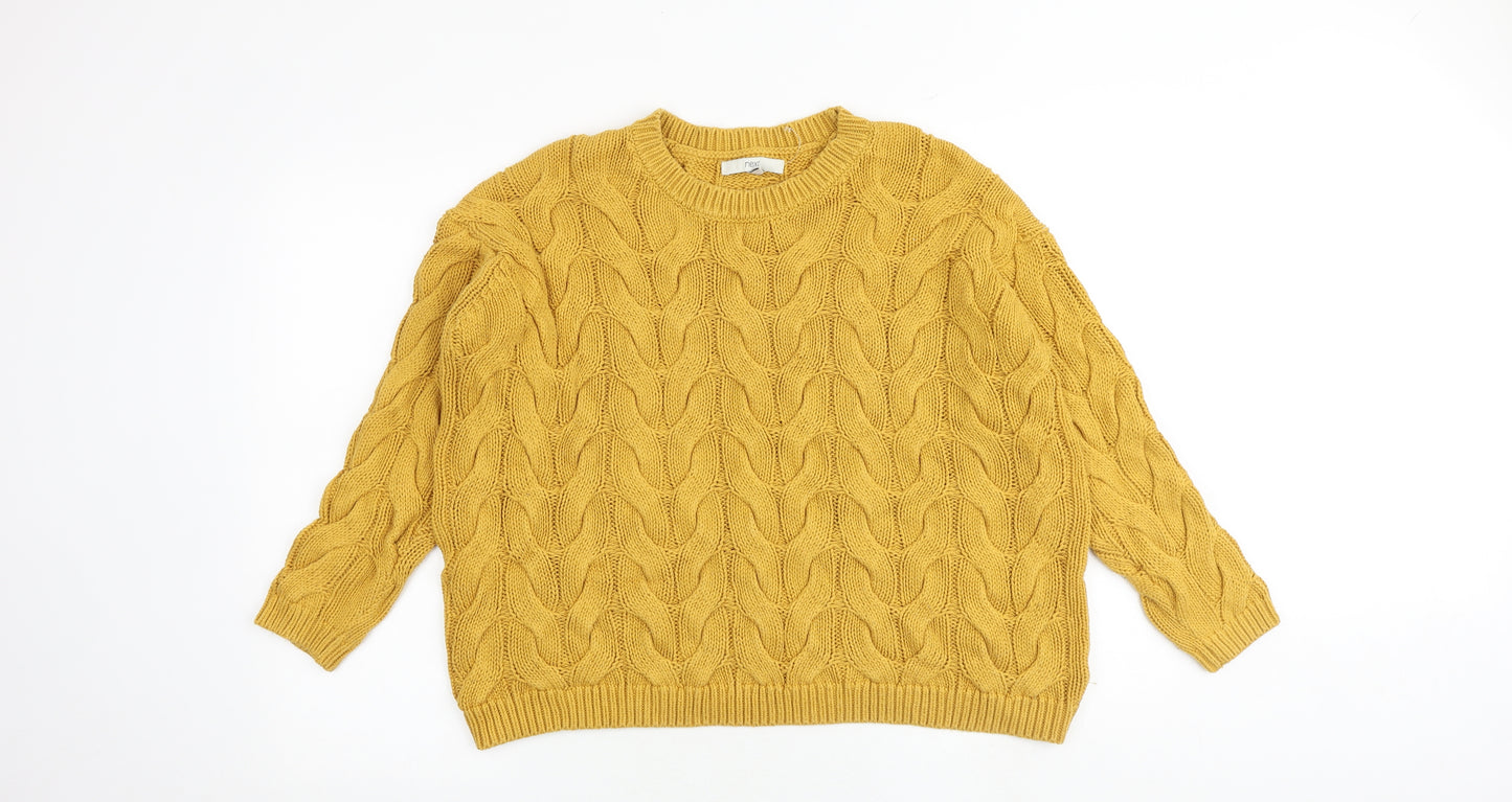 NEXT Womens Yellow Round Neck Acrylic Pullover Jumper Size M