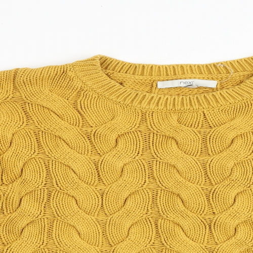 NEXT Womens Yellow Round Neck Acrylic Pullover Jumper Size M