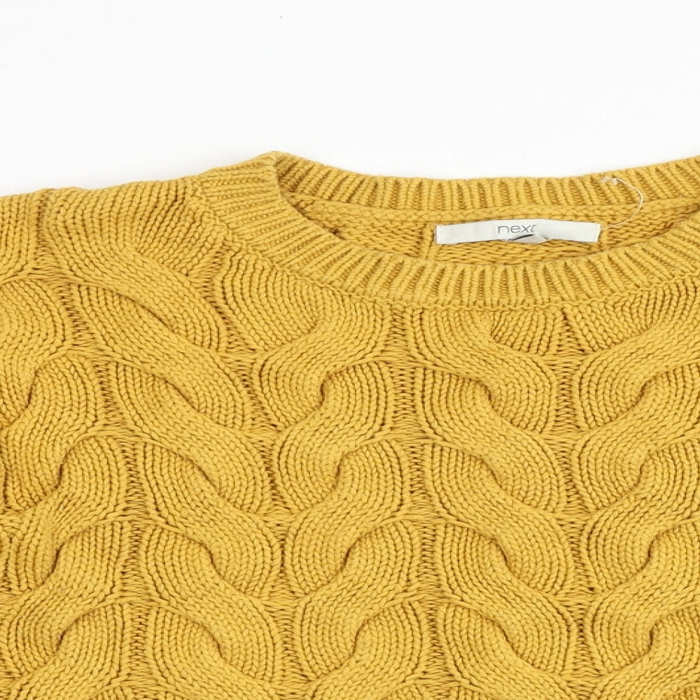 NEXT Womens Yellow Round Neck Acrylic Pullover Jumper Size M