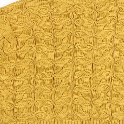 NEXT Womens Yellow Round Neck Acrylic Pullover Jumper Size M