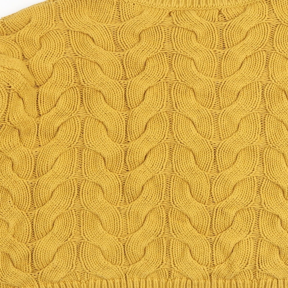 NEXT Womens Yellow Round Neck Acrylic Pullover Jumper Size M