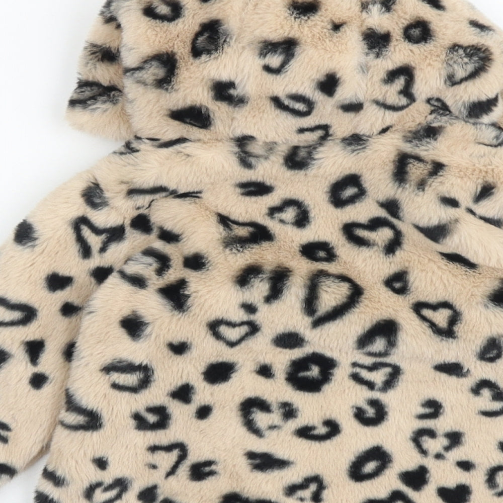 NEXT Baby Multicoloured Animal Print Jacket Size 6-9 Months Button - Leopard Print, Teddy Bear Style
