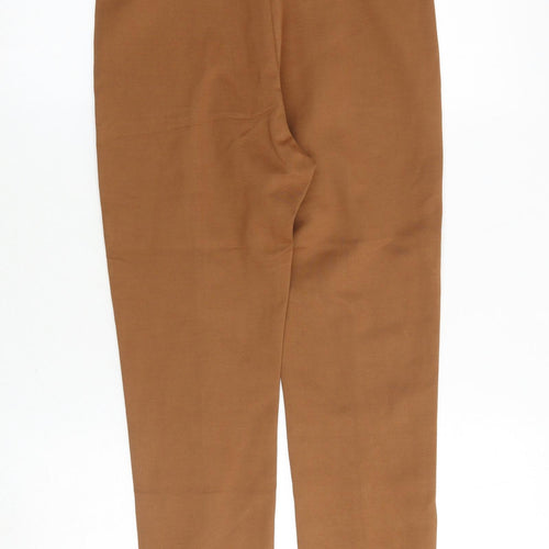 Gold SK Womens Brown Cotton Trousers Size 12 Regular Button