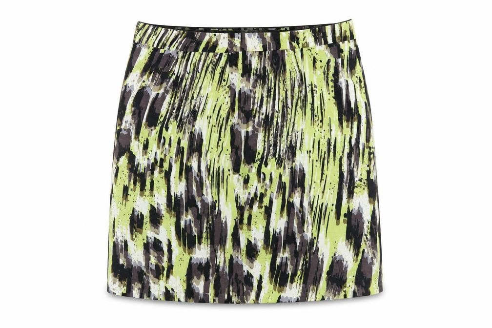 Marks and Spencer Womens Multicoloured Geometric Cotton A-Line Skirt Size 16 Zip