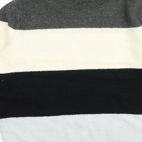 Amara Reya Womens Multicoloured Round Neck Striped Acrylic Pullover Jumper Size L