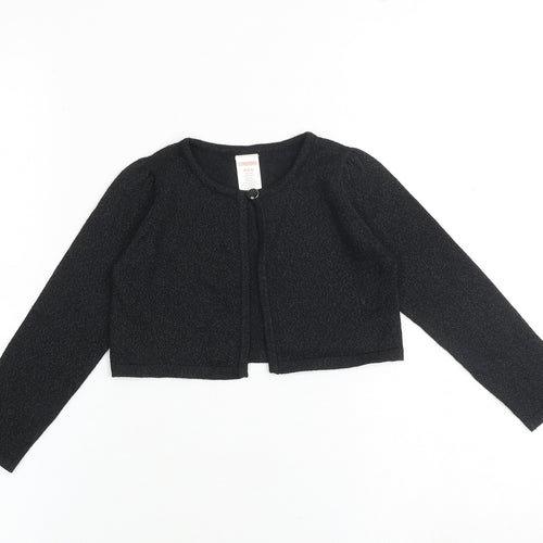 Gymboree Girls Black Round Neck Cotton Cardigan Jumper Size 4 Years Button