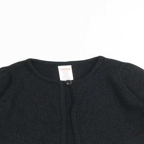 Gymboree Girls Black Round Neck Cotton Cardigan Jumper Size 4 Years Button