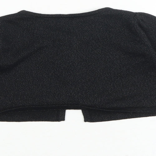 Gymboree Girls Black Round Neck Cotton Cardigan Jumper Size 4 Years Button