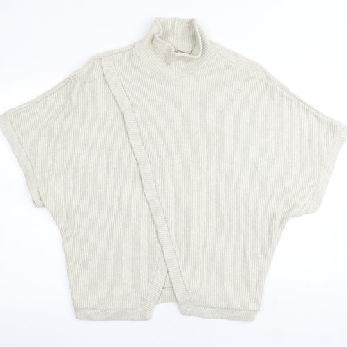 Apricot Womens Beige High Neck Viscose Pullover Jumper Size 10