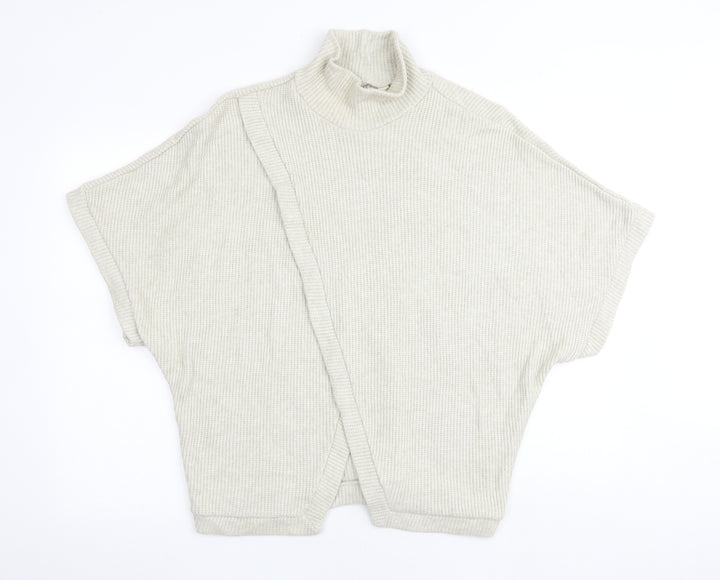 Apricot Womens Beige High Neck Viscose Pullover Jumper Size 10
