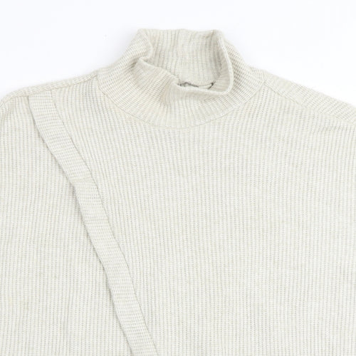 Apricot Womens Beige High Neck Viscose Pullover Jumper Size 10