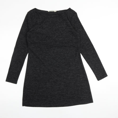 Lily Originals Womens Grey Viscose Jumper Dress Size 12 Boat Neck Pullover