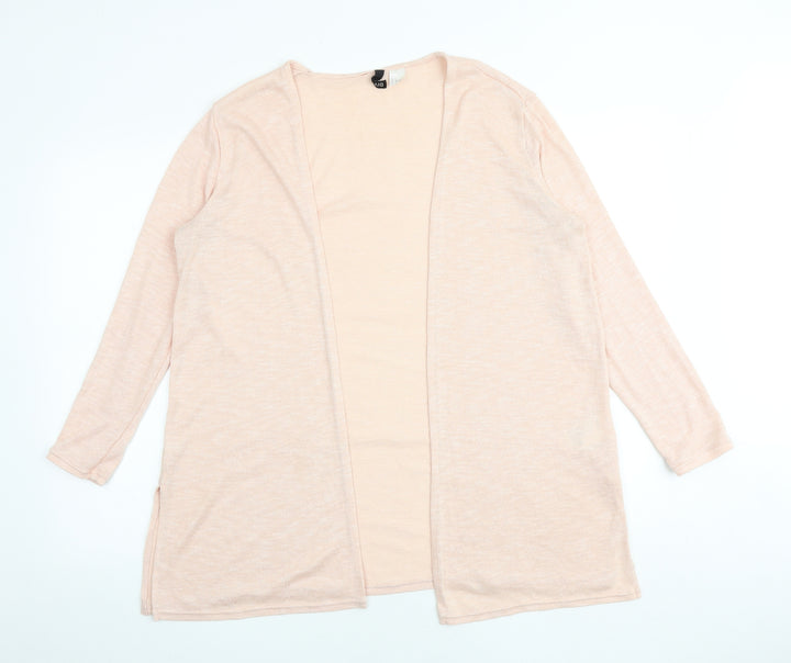 H&M Womens Pink V-Neck Acrylic Cardigan Jumper Size L