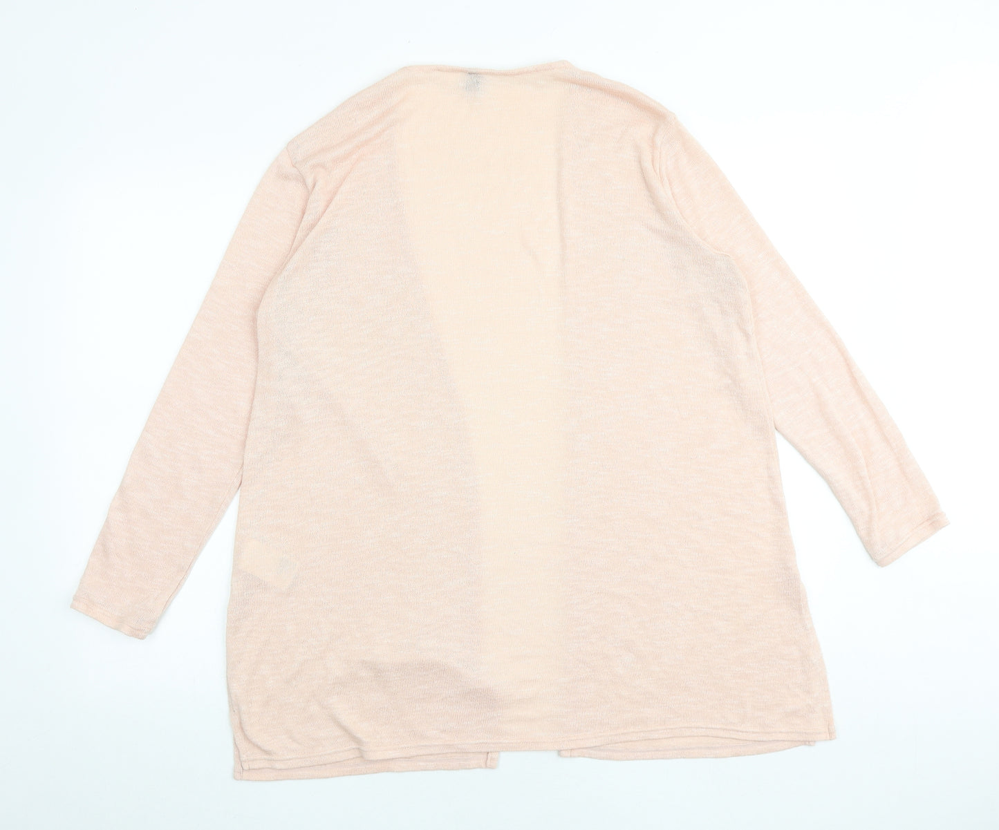 H&M Womens Pink V-Neck Acrylic Cardigan Jumper Size L