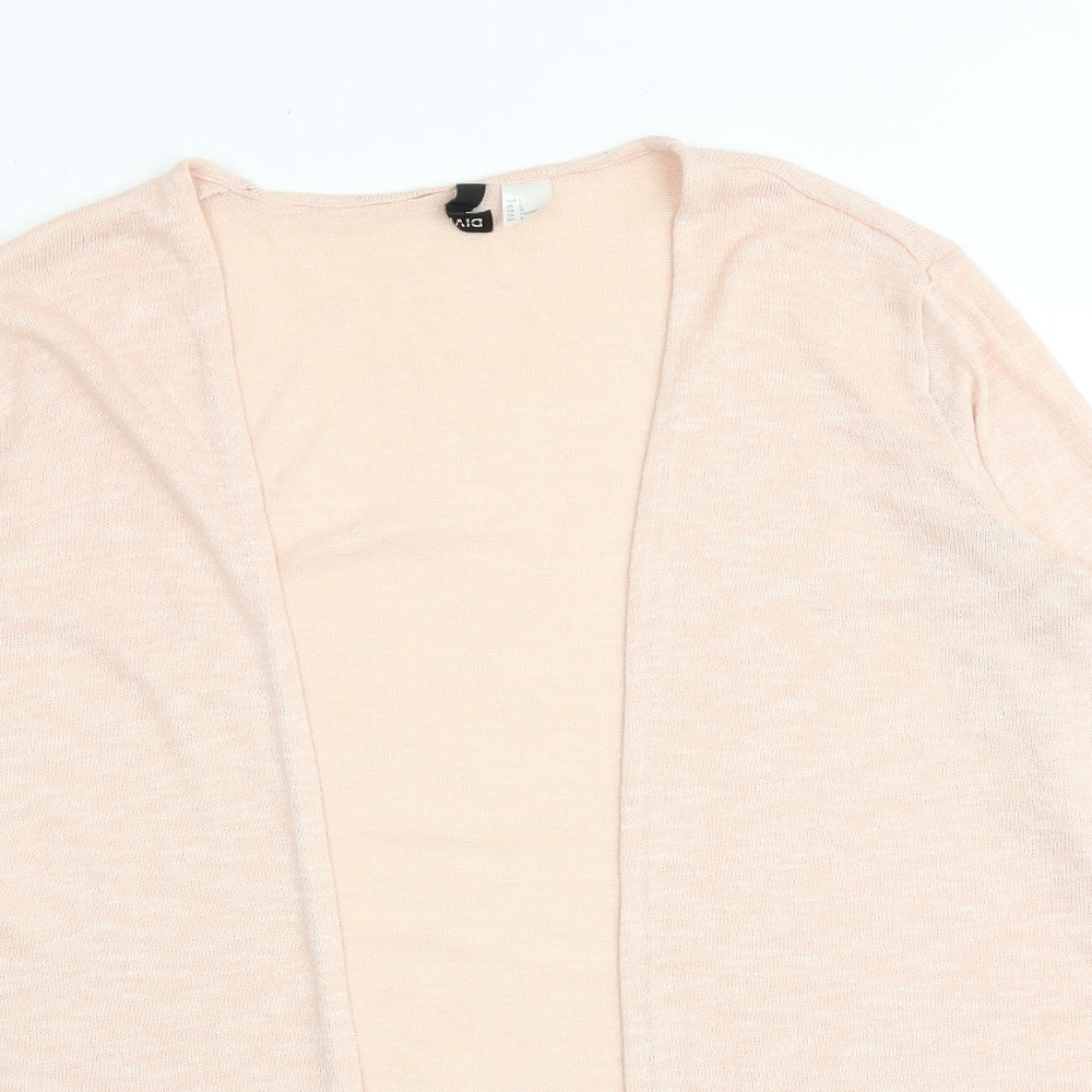 H&M Womens Pink V-Neck Acrylic Cardigan Jumper Size L