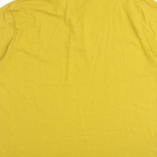 Weird Fish Mens Yellow Cotton Polo Size 2XL Collared Button