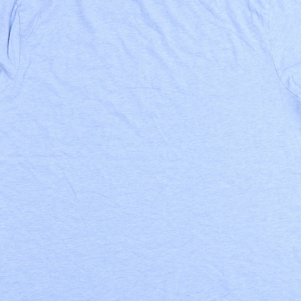 Marks and Spencer Mens Blue Cotton T-Shirt Size L Round Neck