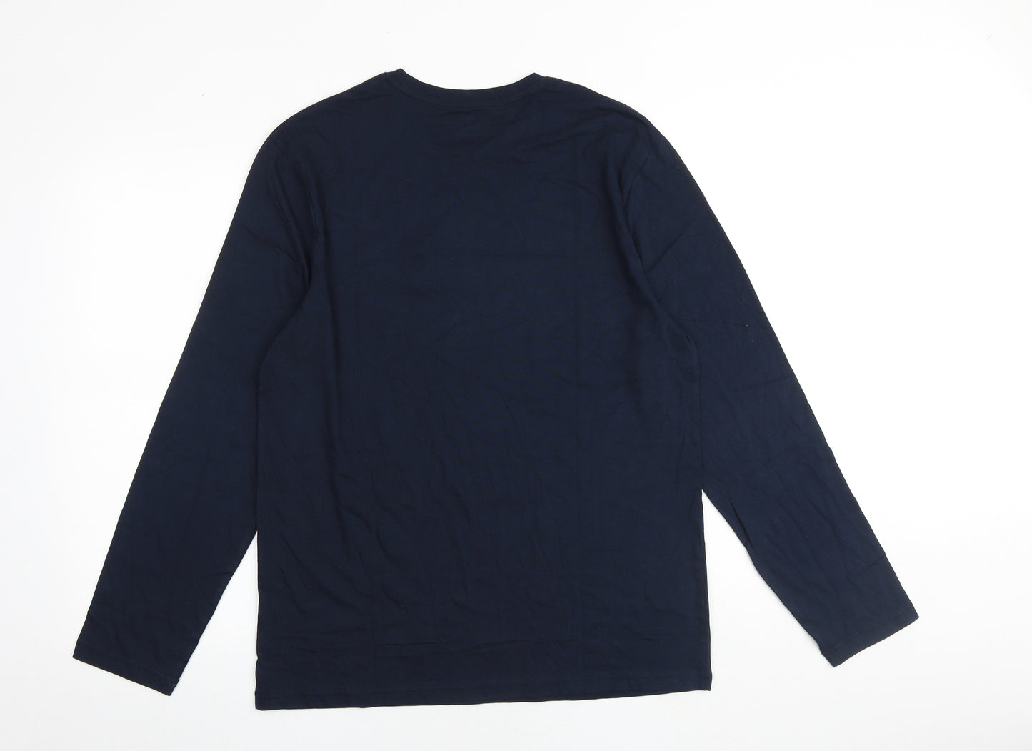 Marks and Spencer Mens Blue Polyester T-Shirt Size M Round Neck