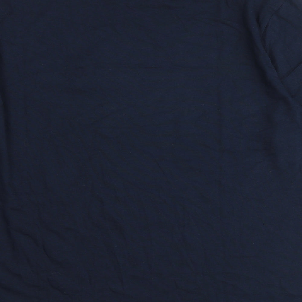 Marks and Spencer Mens Blue Polyester T-Shirt Size M Round Neck