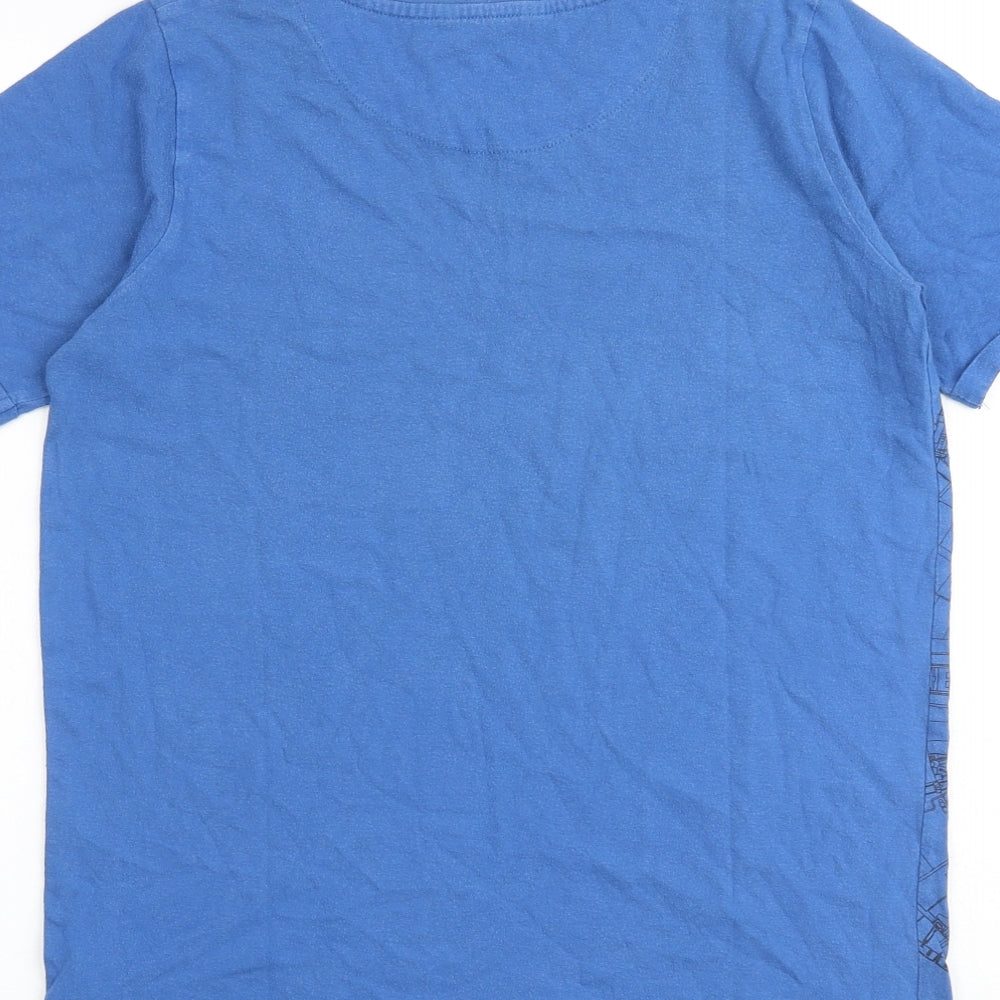 Marks and Spencer Boys Blue Cotton Basic T-Shirt Size 13-14 Years Round Neck Pullover - Millennium Falcon