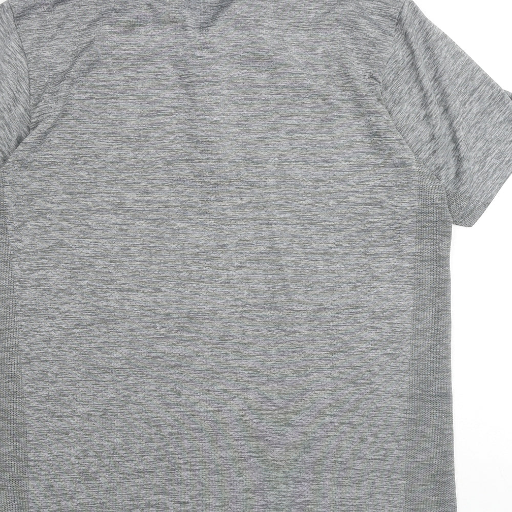 Uniqlo Mens Grey Polyester Polo Size M Collared Button