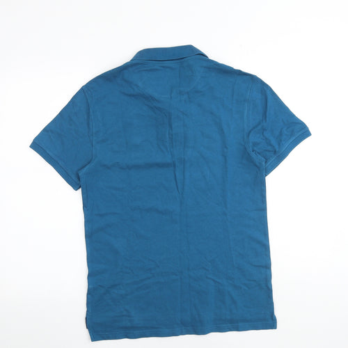 Body Soul Mens Blue Cotton Polo Size M Collared Button