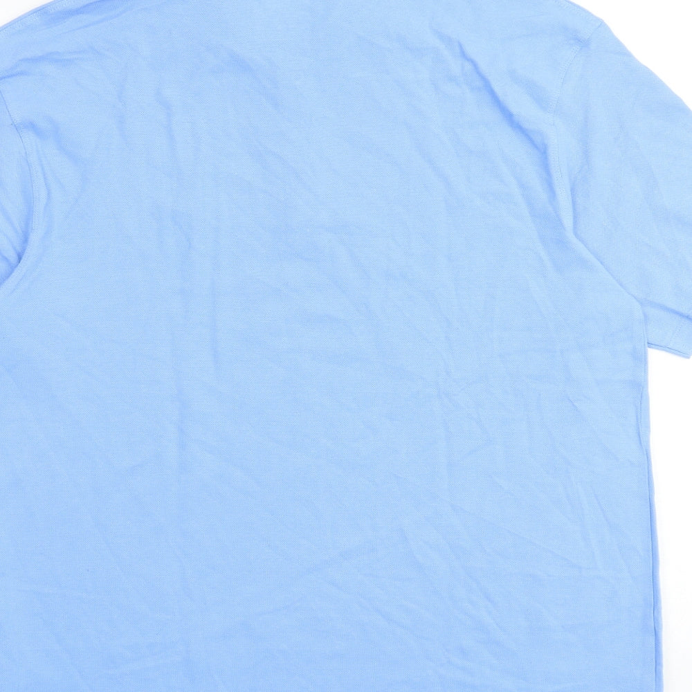 Marks and Spencer Mens Blue 100% Cotton Polo One Size Collared Button - Chest size 36in