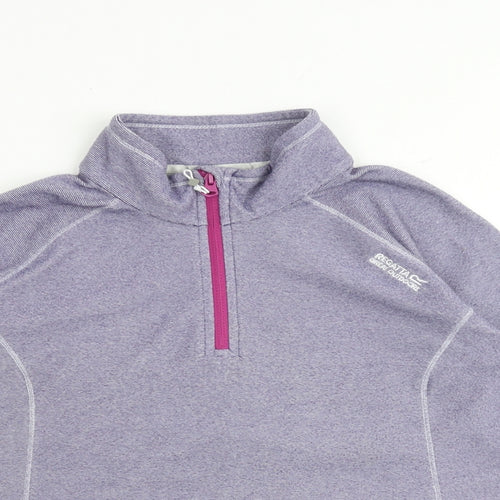 Regatta Womens Purple Polyester Pullover Sweatshirt Size 10 Zip