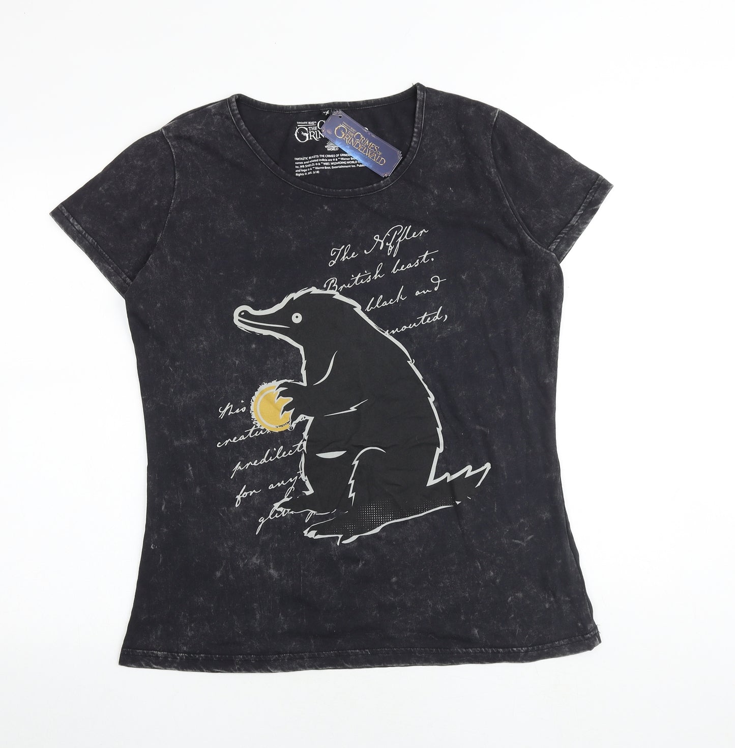 The crimes of Grindelwald Womens Grey Cotton Basic T-Shirt Size 2XL Round Neck - Fantastic Beasts