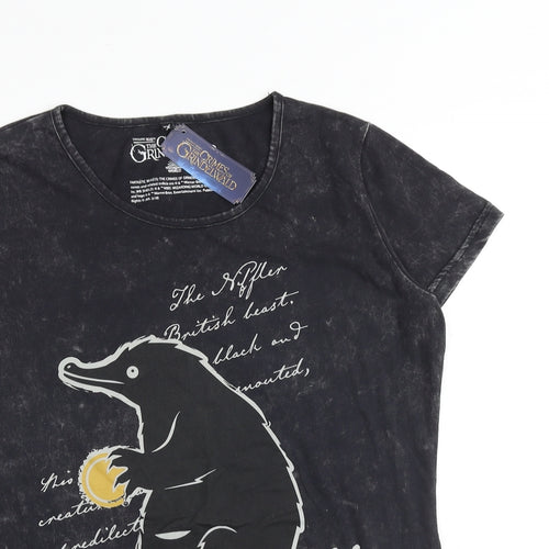 The crimes of Grindelwald Womens Grey Cotton Basic T-Shirt Size 2XL Round Neck - Fantastic Beasts