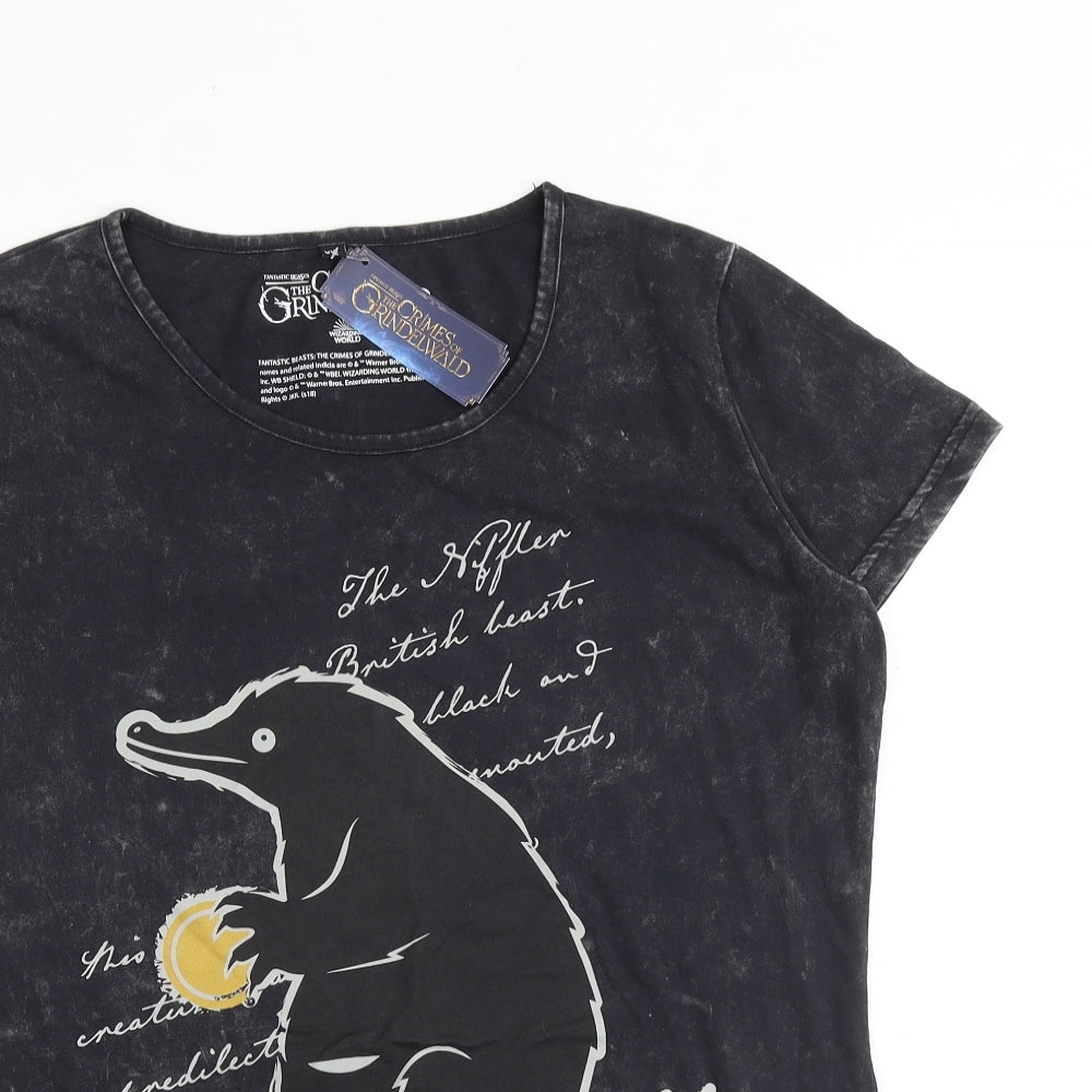 The crimes of Grindelwald Womens Grey Cotton Basic T-Shirt Size 2XL Round Neck - Fantastic Beasts