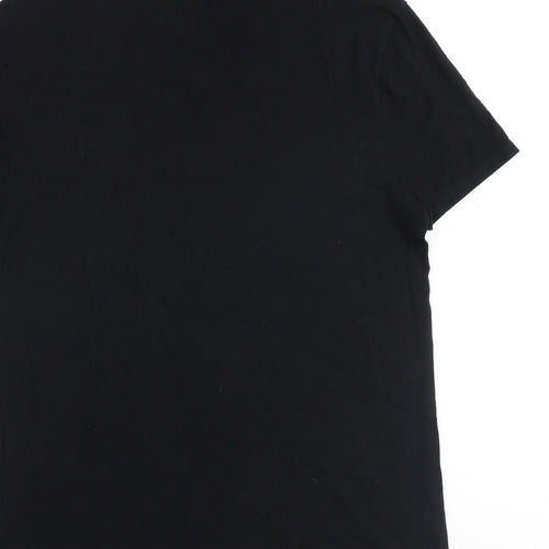 Autograph Mens Black Cotton T-Shirt Size M Round Neck