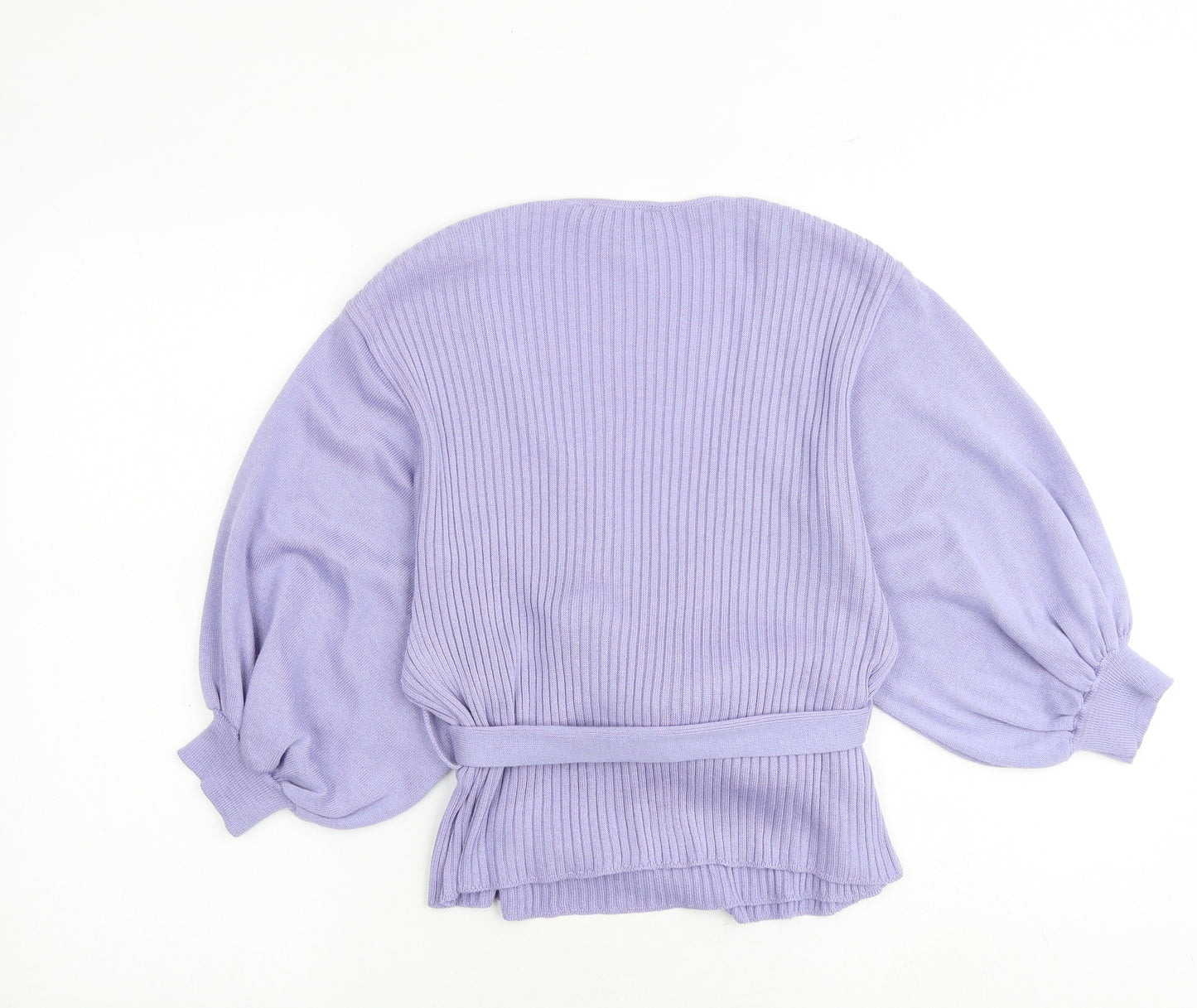 ASOS Womens Purple V-Neck Acrylic Cardigan Jumper Size 8
