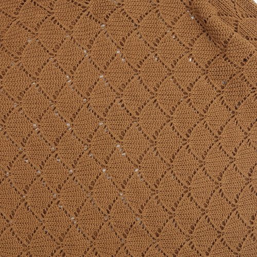 Boohoo Womens Brown Geometric Acrylic Jumper Dress Size XL V-Neck Pullover