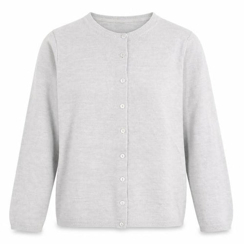 Classic Womens Grey Round Neck Acrylic Cardigan Jumper Size 18