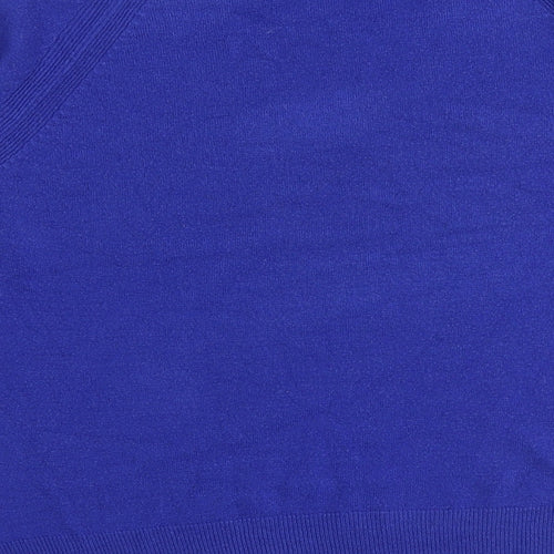 Marks and Spencer Womens Blue Round Neck Acrylic Pullover Jumper Size 14