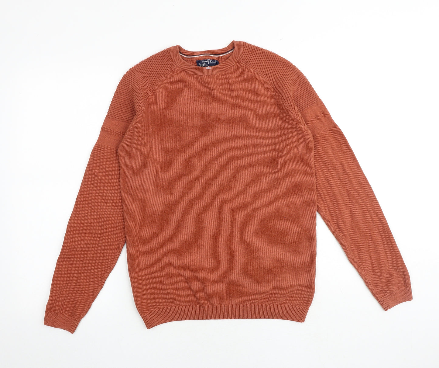 NEXT Boys Orange Round Neck 100% Cotton Pullover Jumper Size 14 Years Pullover