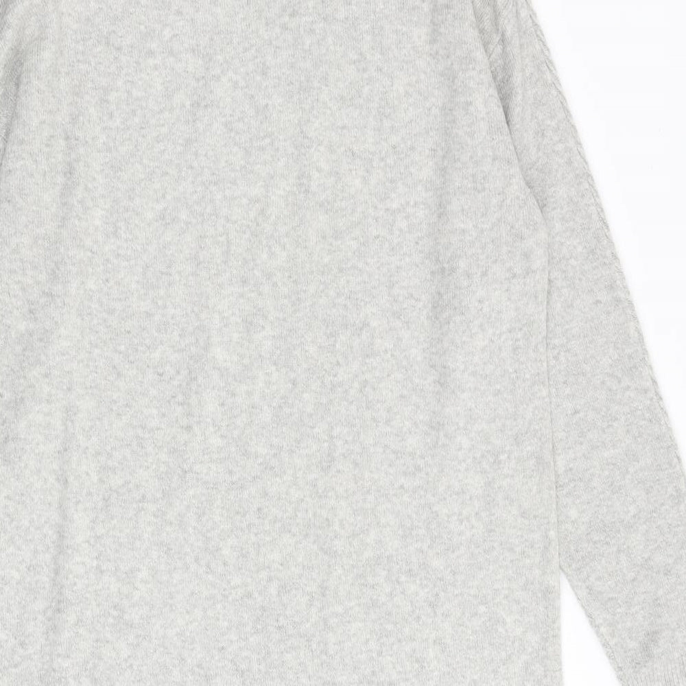 Monsoon Womens Grey Acrylic Jumper Dress Size M High Neck Zip