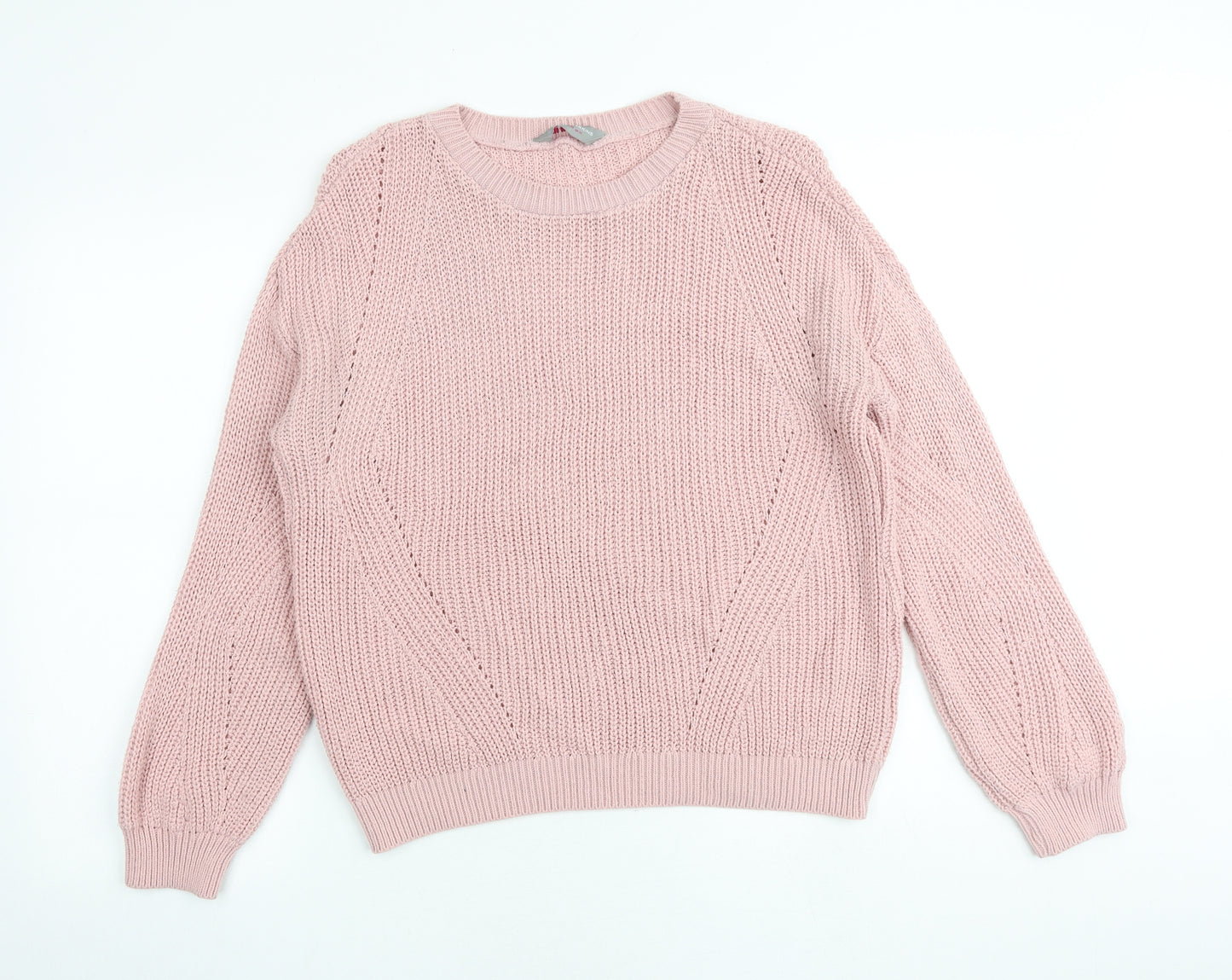 Dorothy Perkins Womens Pink Round Neck Acrylic Pullover Jumper Size 10