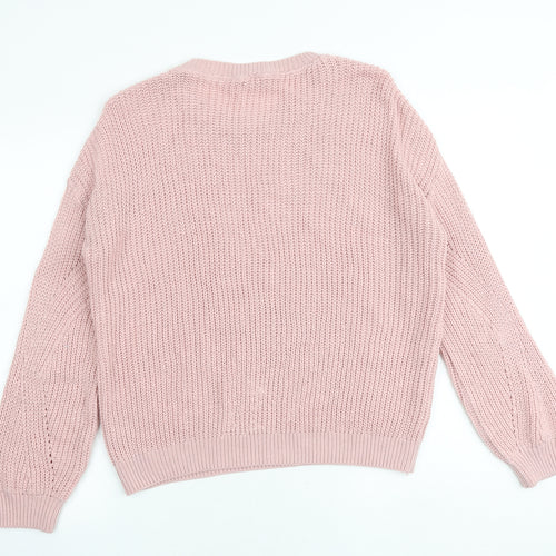 Dorothy Perkins Womens Pink Round Neck Acrylic Pullover Jumper Size 10