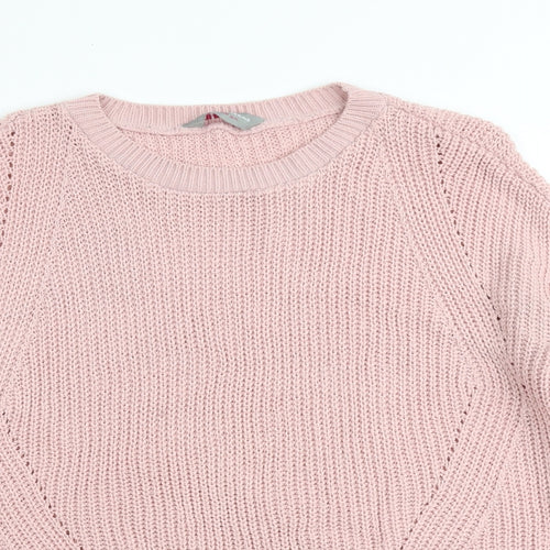 Dorothy Perkins Womens Pink Round Neck Acrylic Pullover Jumper Size 10