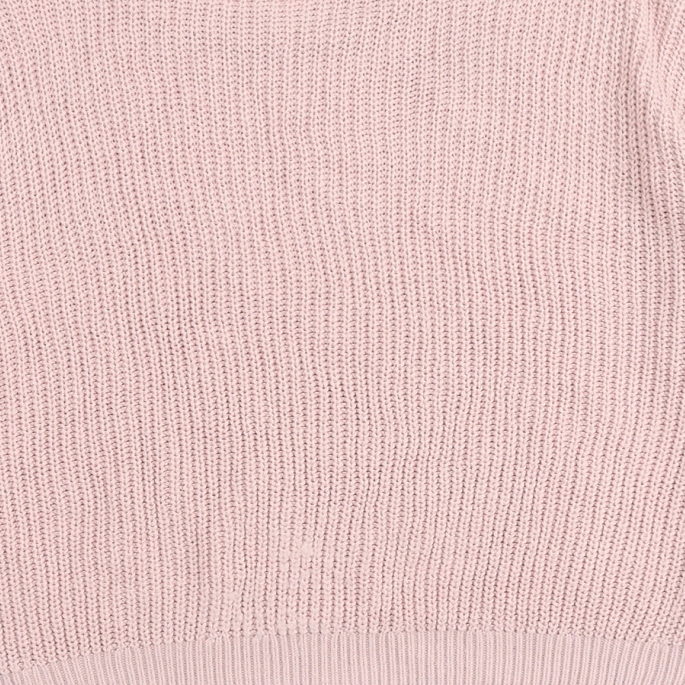 Dorothy Perkins Womens Pink Round Neck Acrylic Pullover Jumper Size 10